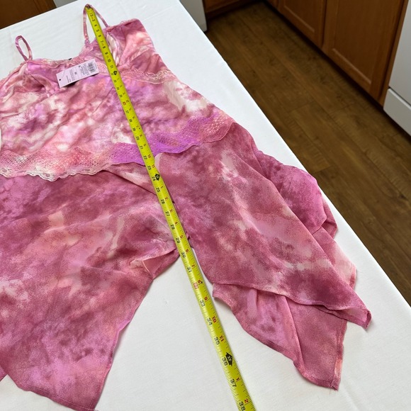 Wild Fable Pink Asymmetrical Slip Babydoll Dress XS Lace Trim Festival Fairy y2k - Picture 5 of 6